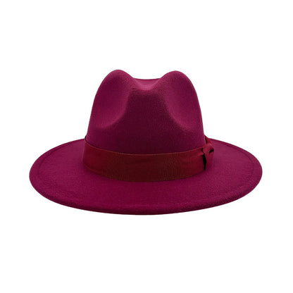 Fedora Hat - Panama Wide Brim Jazz Cap for Men Women Classic Woven with Bow Knot - product detail view 11