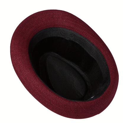 Fedora Hat - Men Short Brim Manhattan Structured Trilby Jazz Cap Gangster Style Elegant - product detail view 9