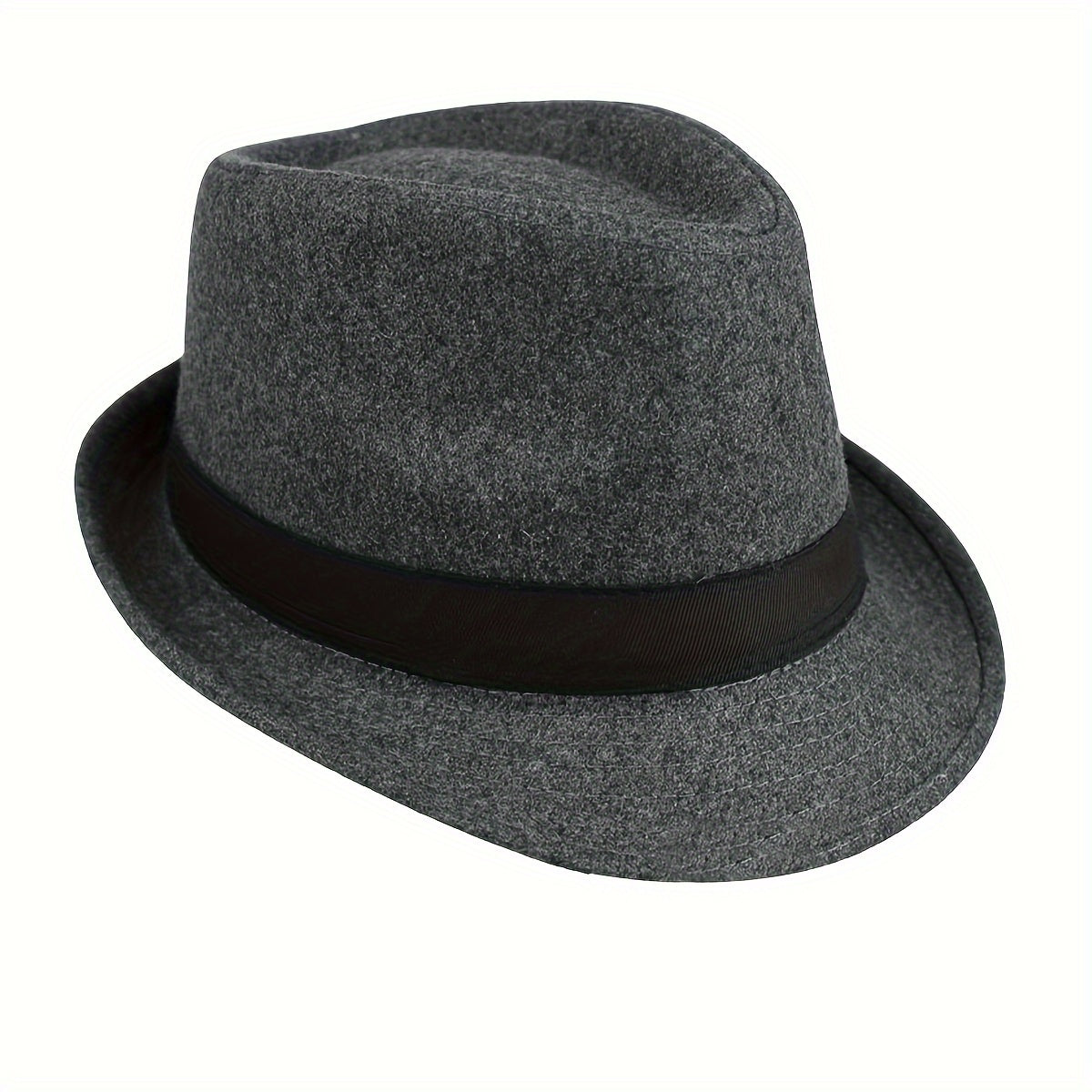 Fedora Hat - Men Short Brim Manhattan Structured Trilby Jazz Cap Gangster Style Elegant - product detail view 16
