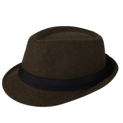 Fedora Hat - Men Short Brim Manhattan Structured Trilby Jazz Cap Gangster Style Elegant - product detail view 18