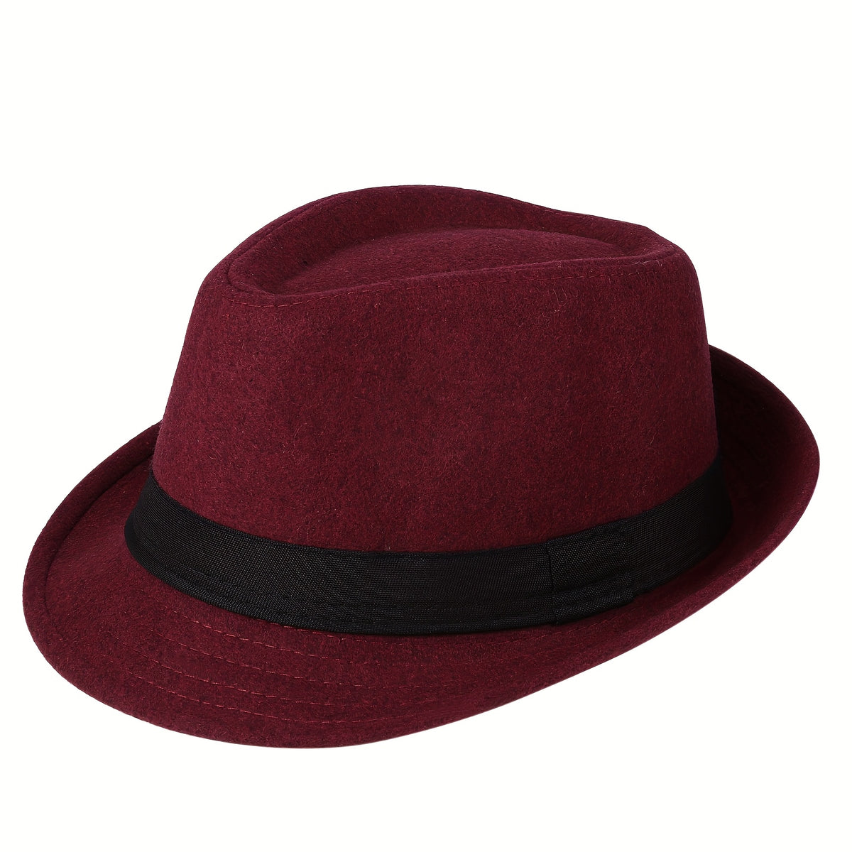 Fedora Hat - Men Short Brim Manhattan Structured Trilby Jazz Cap Gangster Style Elegant - product detail view 19
