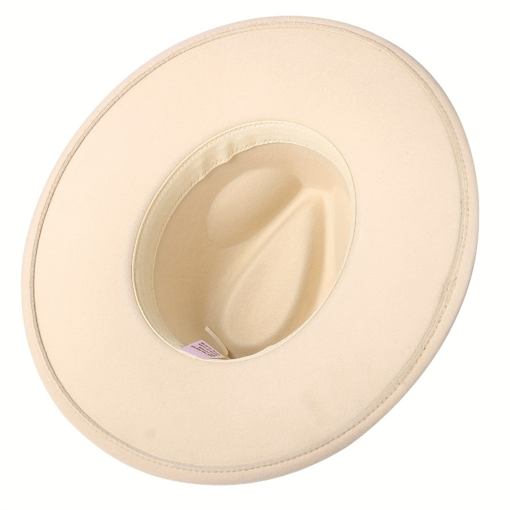 Fedora Hat - Western Cowboy Wide Brim Felt for Men Women Classic Cowgirl Jazz Panama - product detail view 10