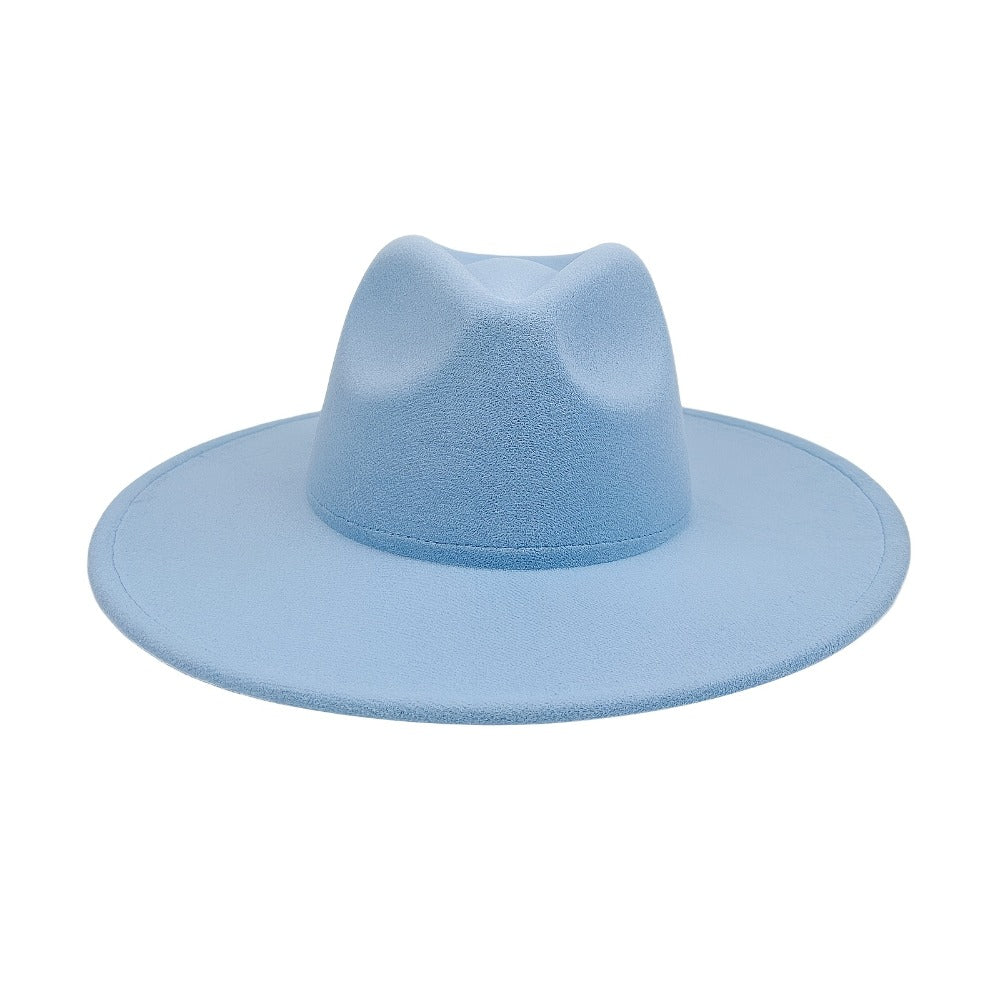 Fedora Hat - Western Cowboy Wide Brim Felt for Men Women Classic Cowgirl Jazz Panama - product detail view 23