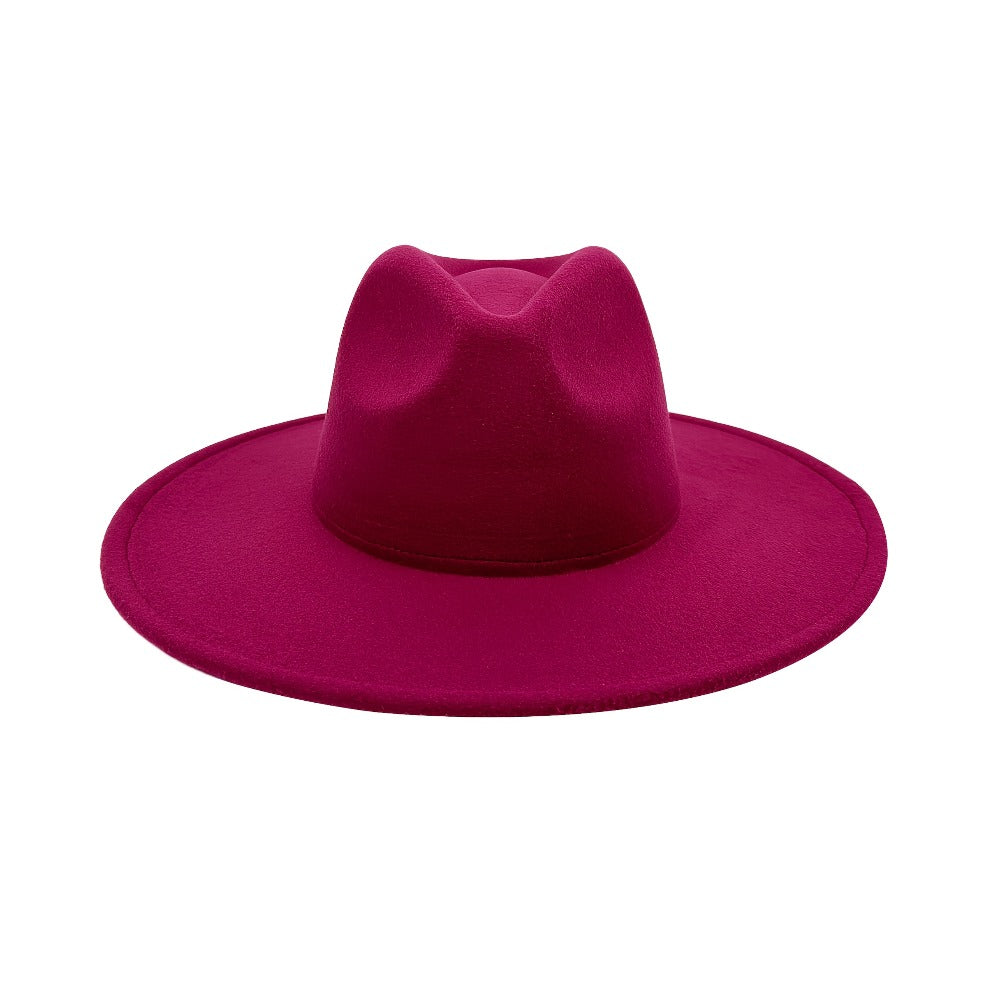 Fedora Hat - Western Cowboy Wide Brim Felt for Men Women Classic Cowgirl Jazz Panama - product detail view 24