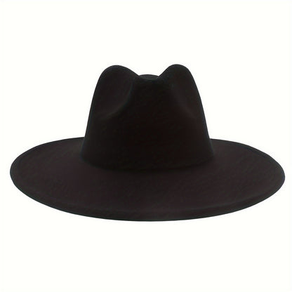Fedora Hat - Western Cowboy Wide Brim Felt for Men Women Classic Cowgirl Jazz Panama - product detail view 28