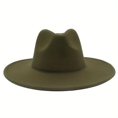 Fedora Hat - Western Cowboy Wide Brim Felt for Men Women Classic Cowgirl Jazz Panama - product detail view 29