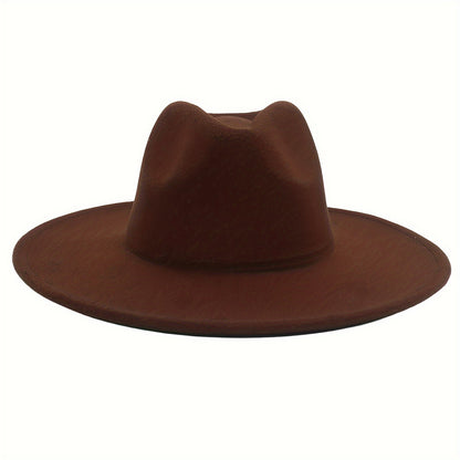 Fedora Hat - Western Cowboy Wide Brim Felt for Men Women Classic Cowgirl Jazz Panama - product detail view 30