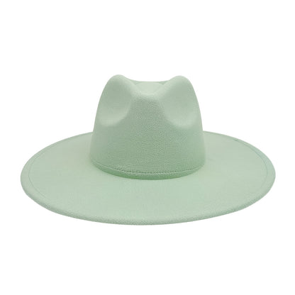Fedora Hat - Western Cowboy Wide Brim Felt for Men Women Classic Cowgirl Jazz Panama - product detail view 36