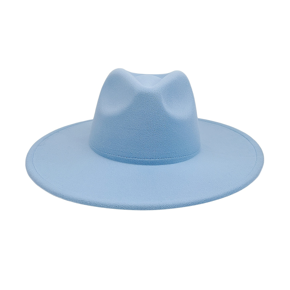 Fedora Hat - Western Cowboy Wide Brim Felt for Men Women Classic Cowgirl Jazz Panama - product detail view 37