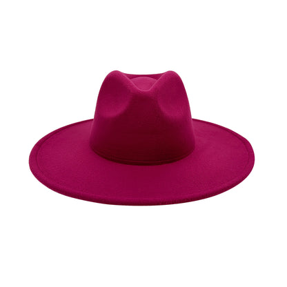 Fedora Hat - Western Cowboy Wide Brim Felt for Men Women Classic Cowgirl Jazz Panama - product detail view 38
