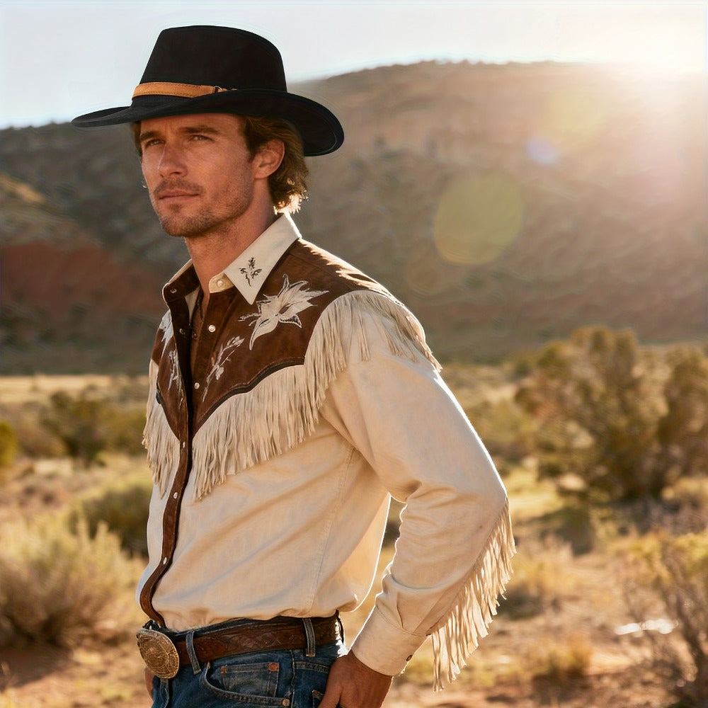 Fedora Hat - Wide Brim Retro Western Cowboy Style for Men Women Casual Travel Outdoor - product detail view 6