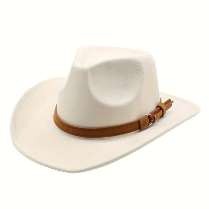 Fedora Hat - Wide Brim Retro Western Cowboy Style for Men Women Casual Travel Outdoor - product detail view 9
