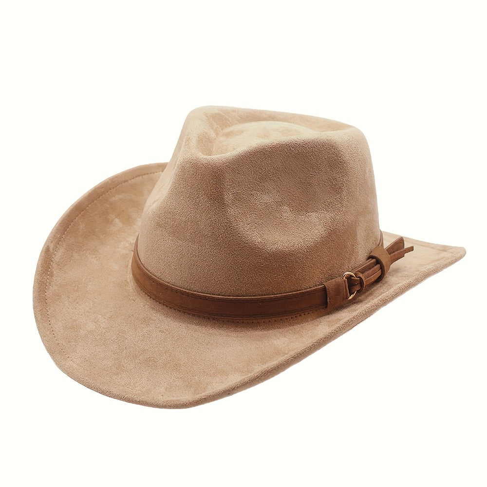 Fedora Hat - Wide Brim Retro Western Cowboy Style for Men Women Casual Travel Outdoor - product detail view 11