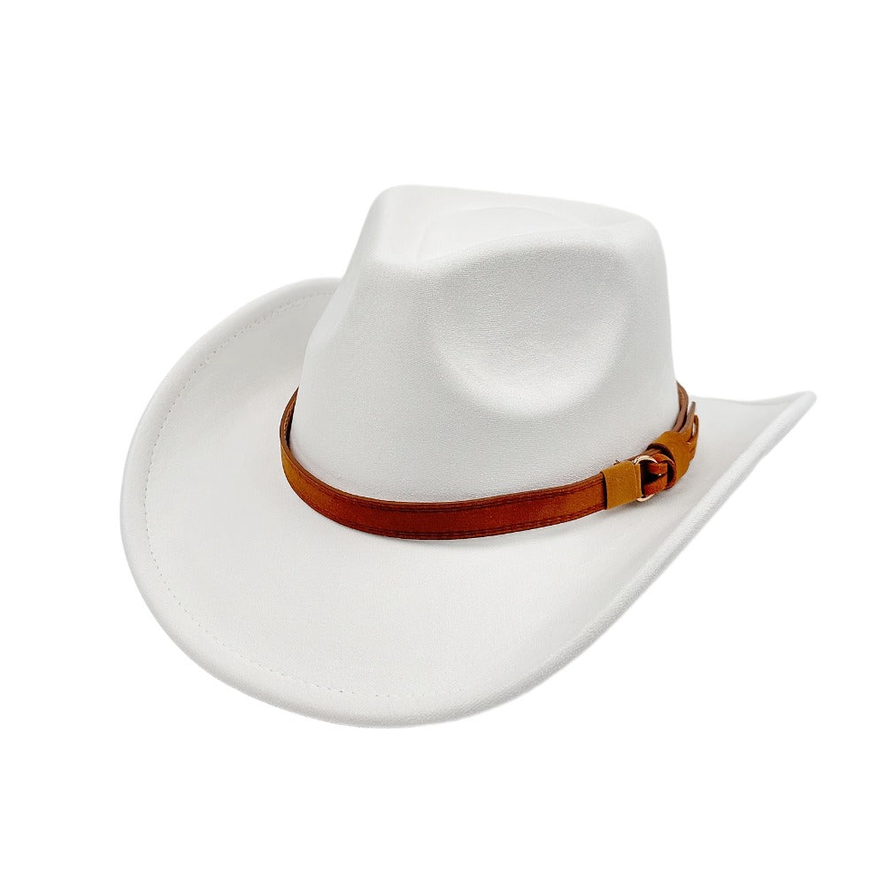 Fedora Hat - Wide Brim Retro Western Cowboy Style for Men Women Casual Travel Outdoor - product detail view 13