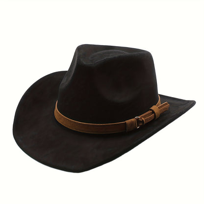 Fedora Hat - Wide Brim Retro Western Cowboy Style for Men Women Casual Travel Outdoor - product detail view 20