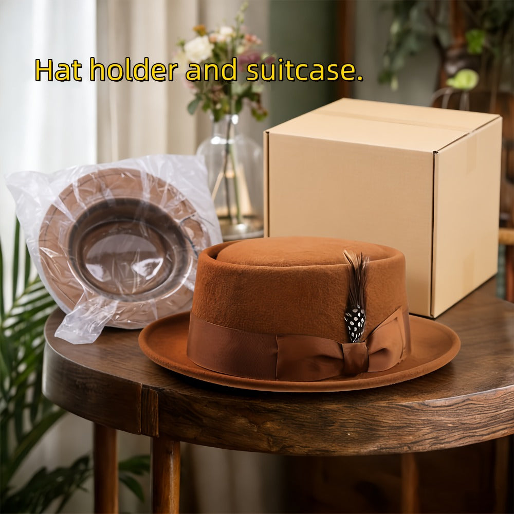 Fedora Hat - Wide Brim Women Men Wool Felt Cashmere Jazz Satin Bow Formal Wedding - product detail view 5