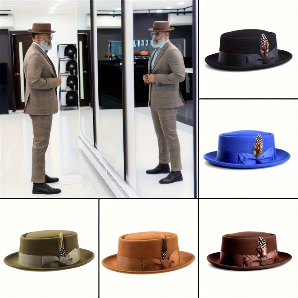 Fedora Hat - Wide Brim Women Men Wool Felt Cashmere Jazz Satin Bow Formal Wedding - product detail view 13