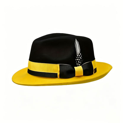 Fedora Hat - Wool Felt for Women Men Pure Wool Jazz Cap Adjustable Style Dress for - product detail view 5