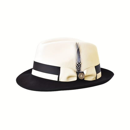 Fedora Hat - Wool Felt for Women Men Pure Wool Jazz Cap Adjustable Style Dress for - product detail view 8