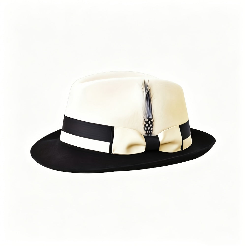 Fedora Hat - Wool Felt for Women Men Pure Wool Jazz Cap Adjustable Style Dress for - product detail view 9