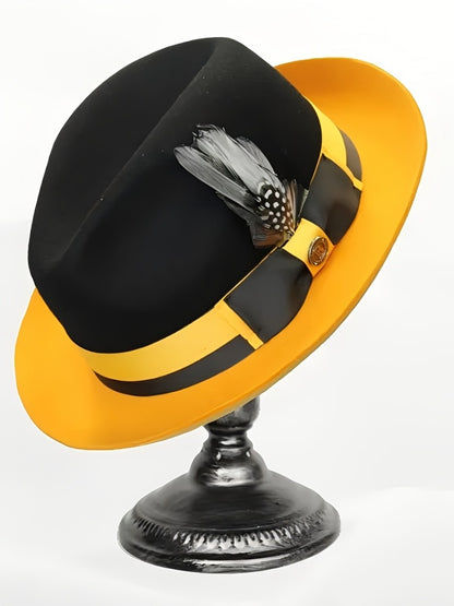 Fedora Hat - Wool Felt for Women Men Pure Wool Jazz Cap Adjustable Style Dress for - product detail view 11