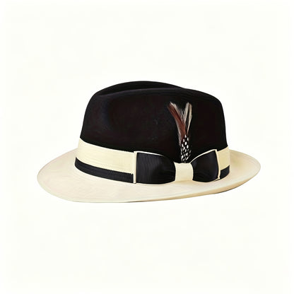 Fedora Hat - Wool Felt for Women Men Pure Wool Jazz Cap Adjustable Style Dress for - product detail view 15