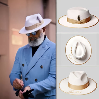 Fedora Hat - Wool Felt for Men Women - Unisex Lightweight Breathable Worsted Fiber - product detail view 12