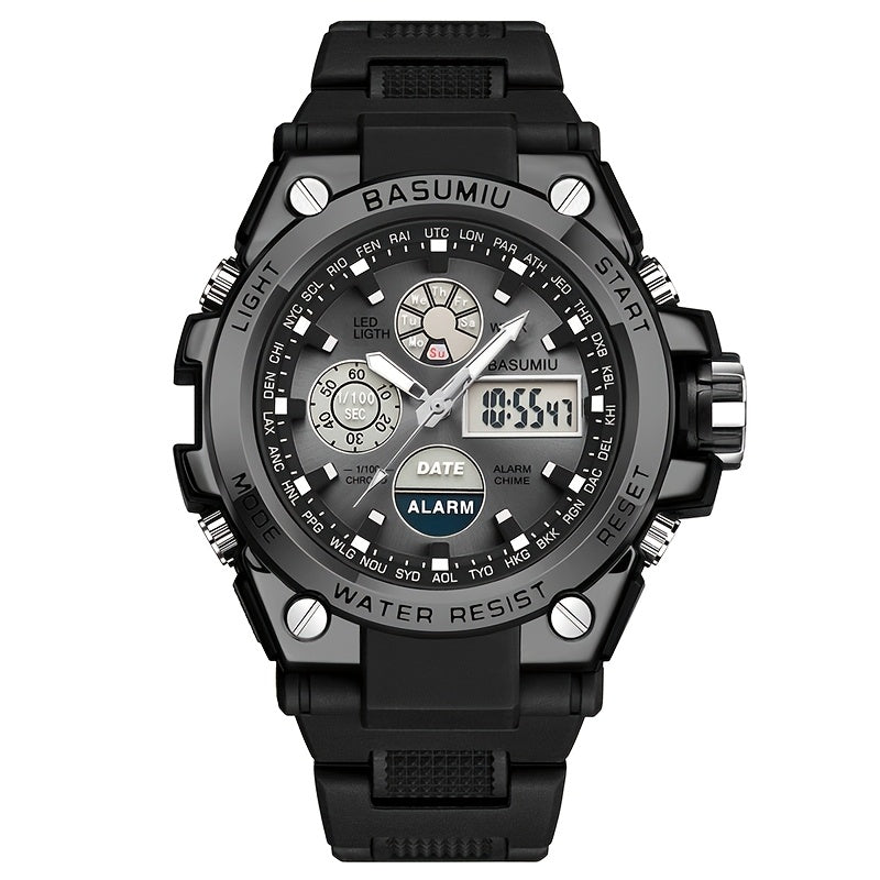 Men'S Stylish Sports Electronic Watch with Dual Display, an Excellent Gift Option