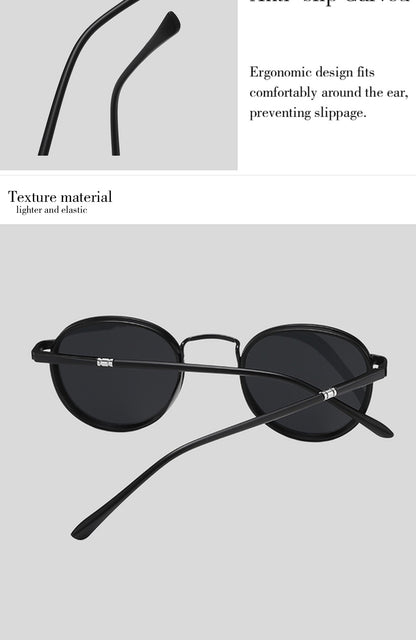 Polarized Sunglasses Round Metal Frame – TAC Lens UV Protection for Men & Women, Lightweight Eyewear with Durable Case, Driving Fishing Travel Hiking, Brown Black Gold Silver Gray