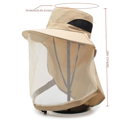Fishing Hat - with Mosquito Net Face Cover for Men & Women Breathable Mesh Insect-Proof - product detail view 4