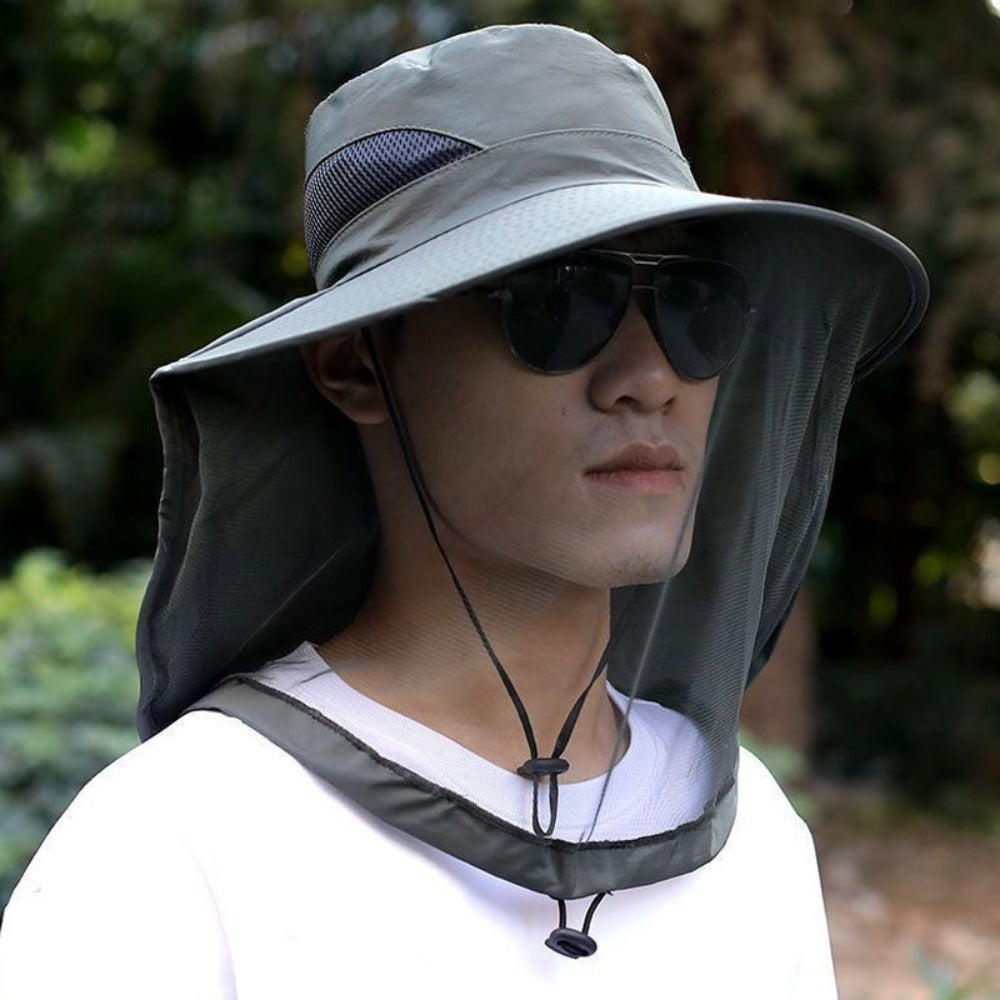 Fishing Hat - with Mosquito Net Face Cover for Men & Women Breathable Mesh Insect-Proof - product detail view 6