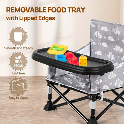 Foldable Baby Dining Chair - Portable Tray Seat – view 4