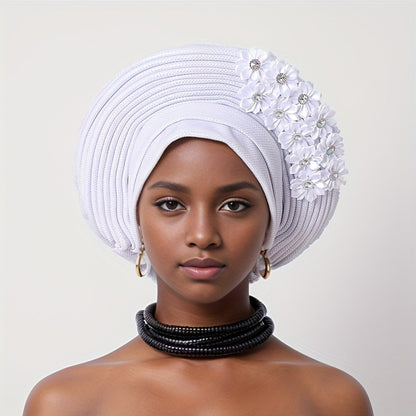 Gele Hat - Nigerian for Women - African Traditional Layered Applique Wedding - product detail view 5