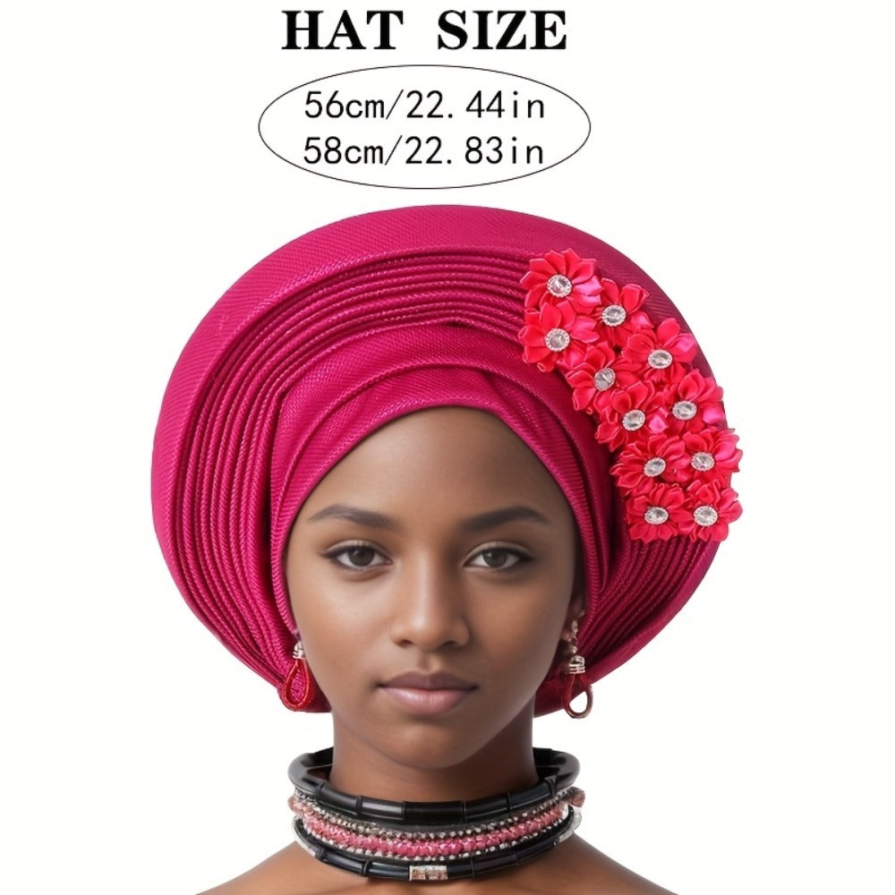 Gele Hat - Nigerian for Women - African Traditional Layered Applique Wedding - product detail view 6