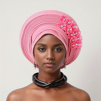 Gele Hat - Nigerian for Women - African Traditional Layered Applique Wedding - product detail view 8