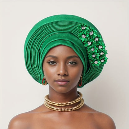 Gele Hat - Nigerian for Women - African Traditional Layered Applique Wedding - product detail view 13