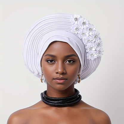 Gele Hat - Nigerian for Women - African Traditional Layered Applique Wedding - product detail view 21