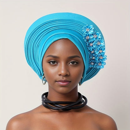 Gele Hat - Nigerian for Women - African Traditional Layered Applique Wedding - product detail view 27