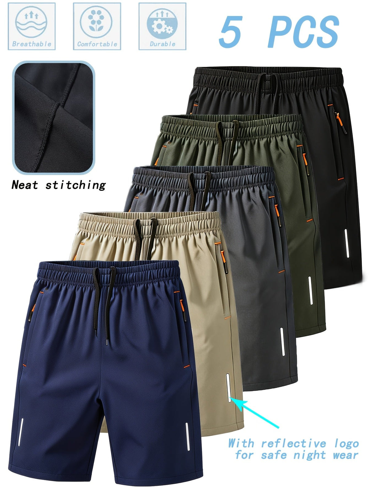 Girls' Athletic Shorts - Quick-Dry 5 – Sizes S–XXL – Black option – main product image