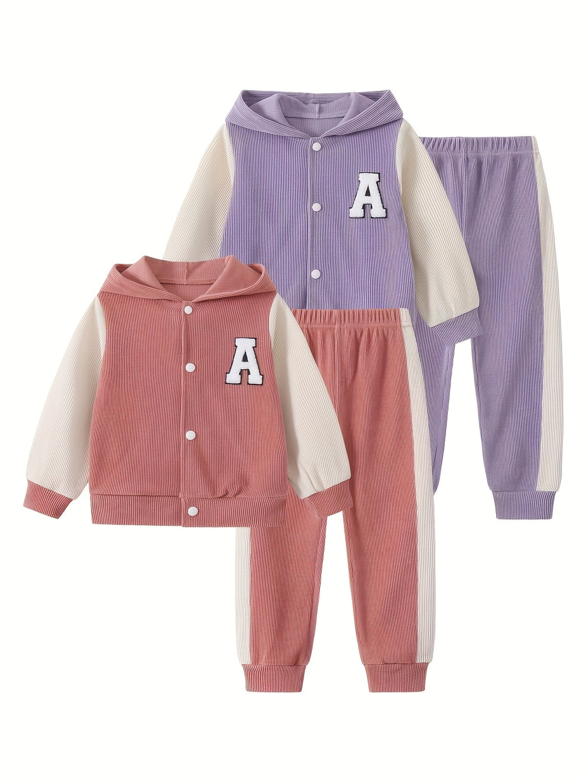 Girls' Autumn Winter Outfit Sets - 4-Set Random Print Hoodie Styles – view 3