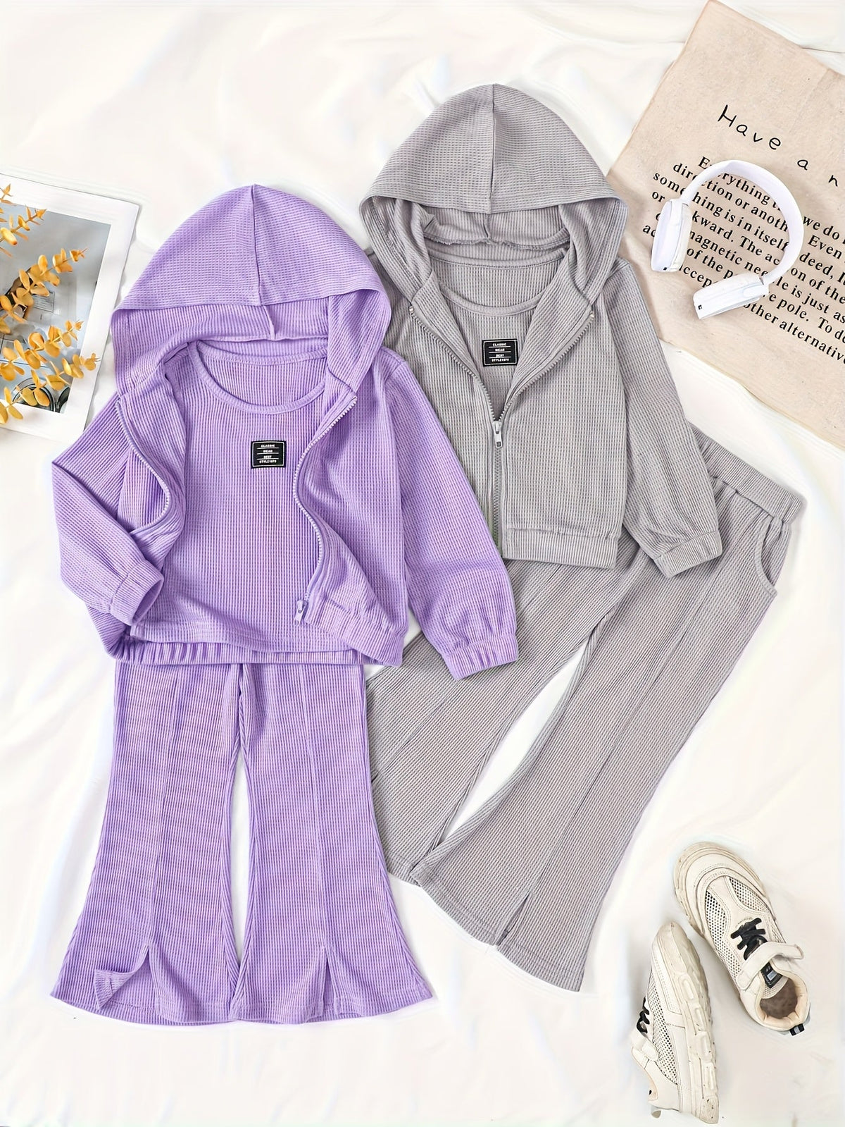Girls' Autumn Winter Outfit Sets - 4-Set Random Print Hoodie Styles – view 5