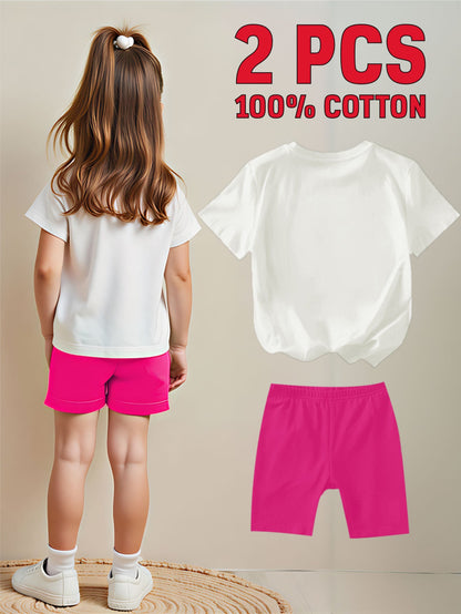 Girls' Bow Detail Outfit Set - Short Sleeve Summer – view 3