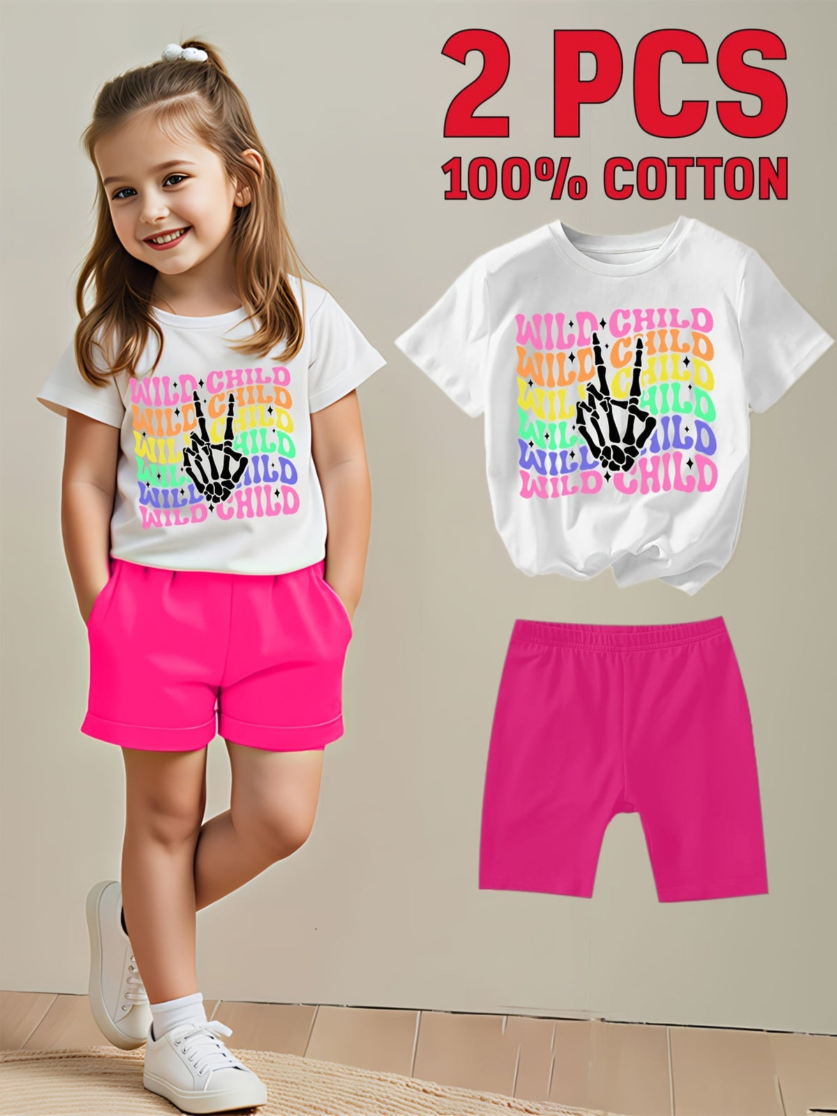 Girls' Bow Detail Outfit Set - Short Sleeve Summer – view 6