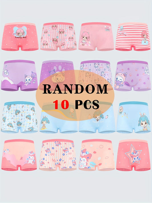 Girls' Boxer Briefs - 10-Pack Assorted Cartoon Print – main product image