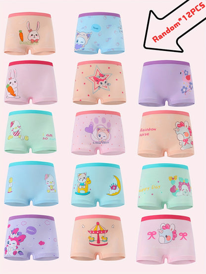 Girls' Boxer Briefs - 12-Pack Assorted Cartoon Print – Sizes 2-3Y–7Y – view 5