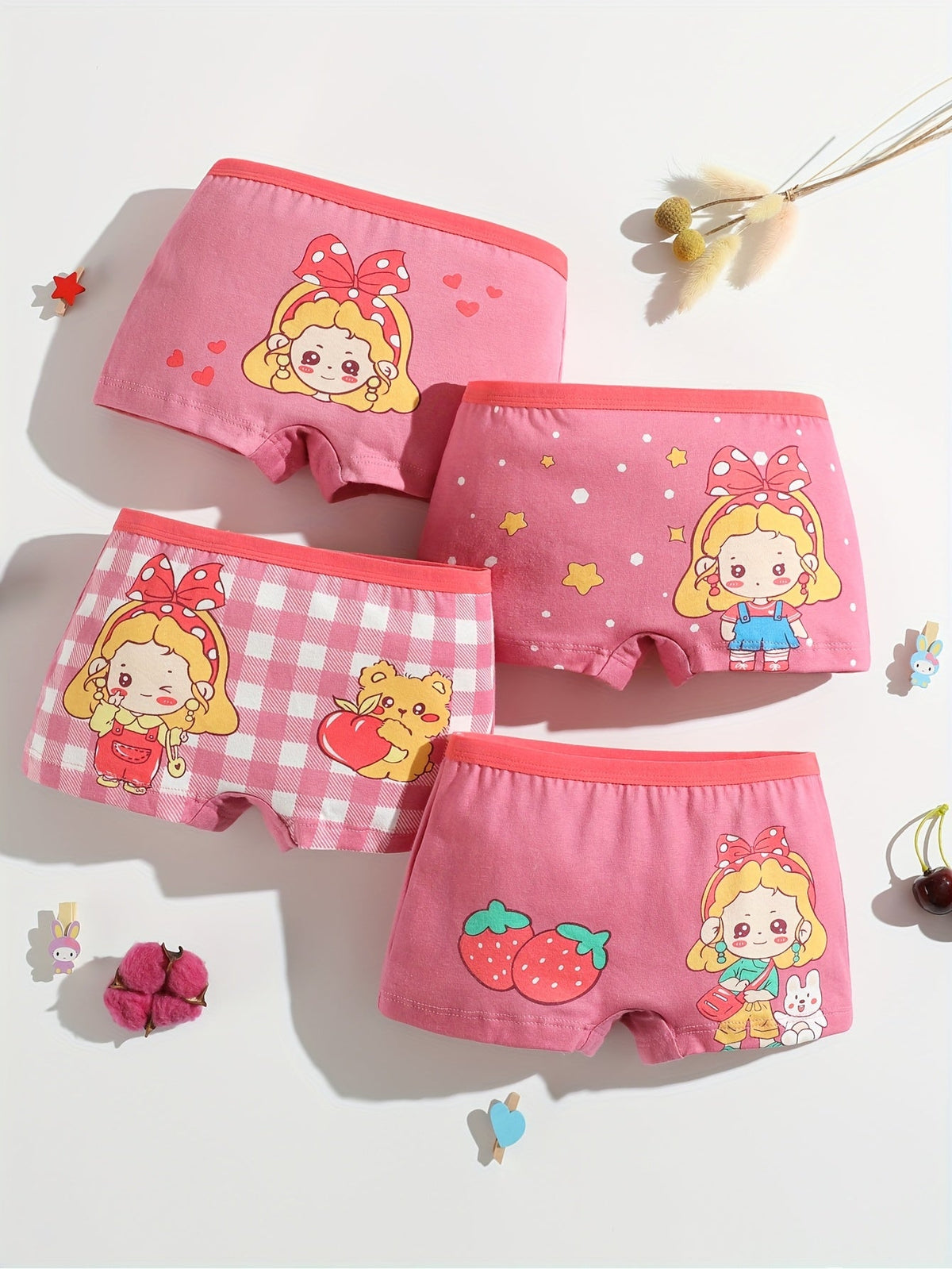 Girls' Boxer Briefs - 8-Pack Assorted Cartoon Print – view 5