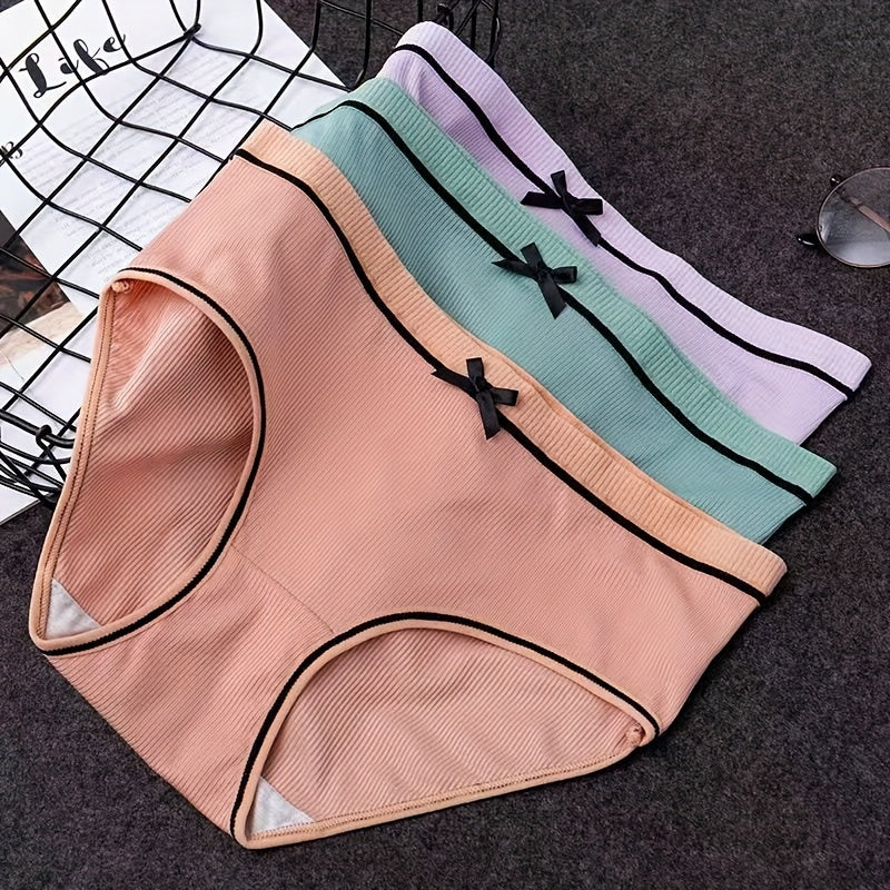 Girls' Briefs - 12-Pack Striped Bow Detail – view 8