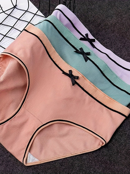 Girls' Briefs - 12-Pack Striped Bow Detail – view 13