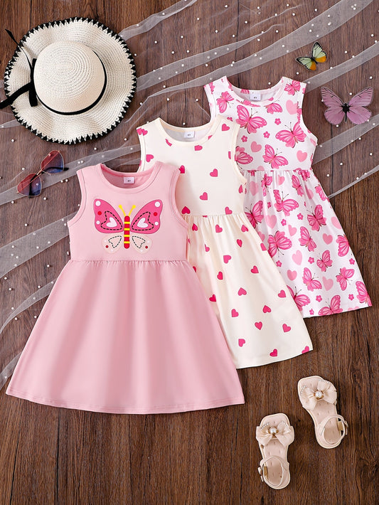 Girls' Butterfly Heart Dress Set - 3-Piece – main product image