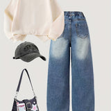 Apricot + Dark Washed Blue